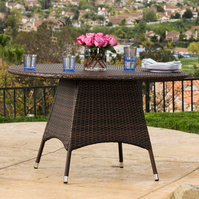 Table de salle à manger de patio, 48 po x 48 po x 28,25 po, avec cadre en fer et eau