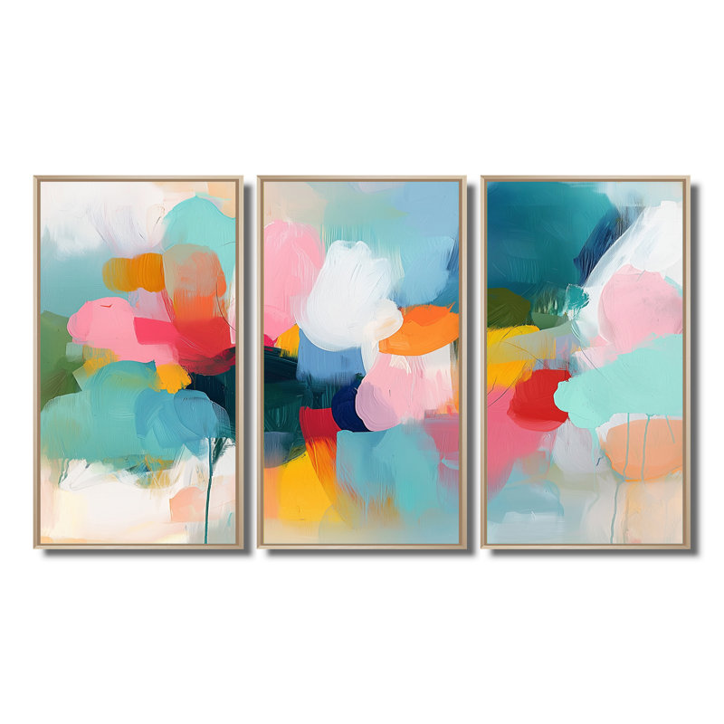 Corlin - ensemble d'art mural minimaliste, Toile naturelle avec cadre flottant, H 32 po x l 48 po x P 1 po