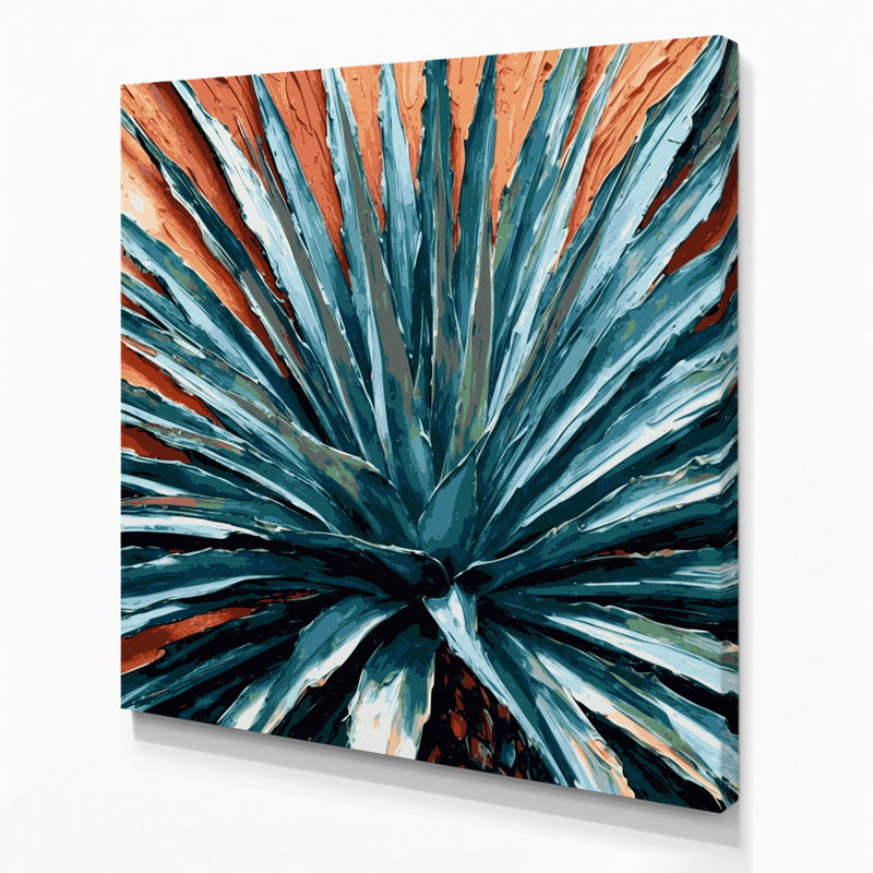 «Southwestern Plants Century Plant 154», art mural sur toile grise, H 8 po x l 8 po