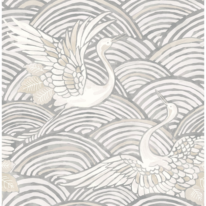 Navarres Stripe Faux Linen Wallpaper, Gray