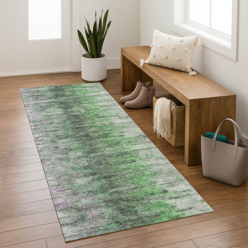 Tapis décontracté de qualité supérieure Mayfield AMF2319, Tapis de couloir 2 pi 3 po x 7 pi 6 po, Vert