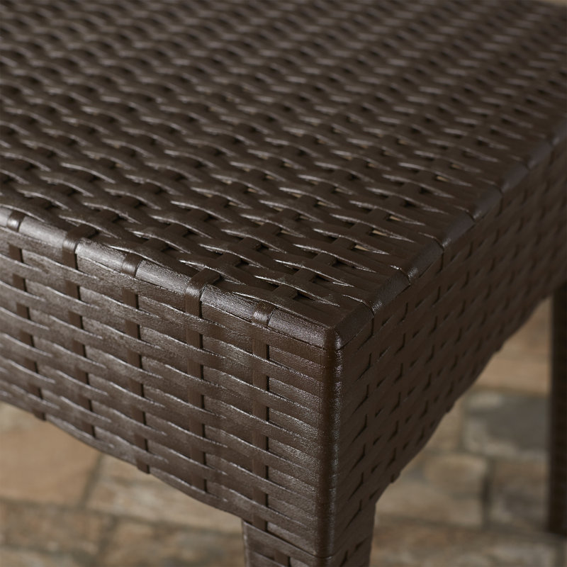 Martz Square Outdoor Side Table, Brown