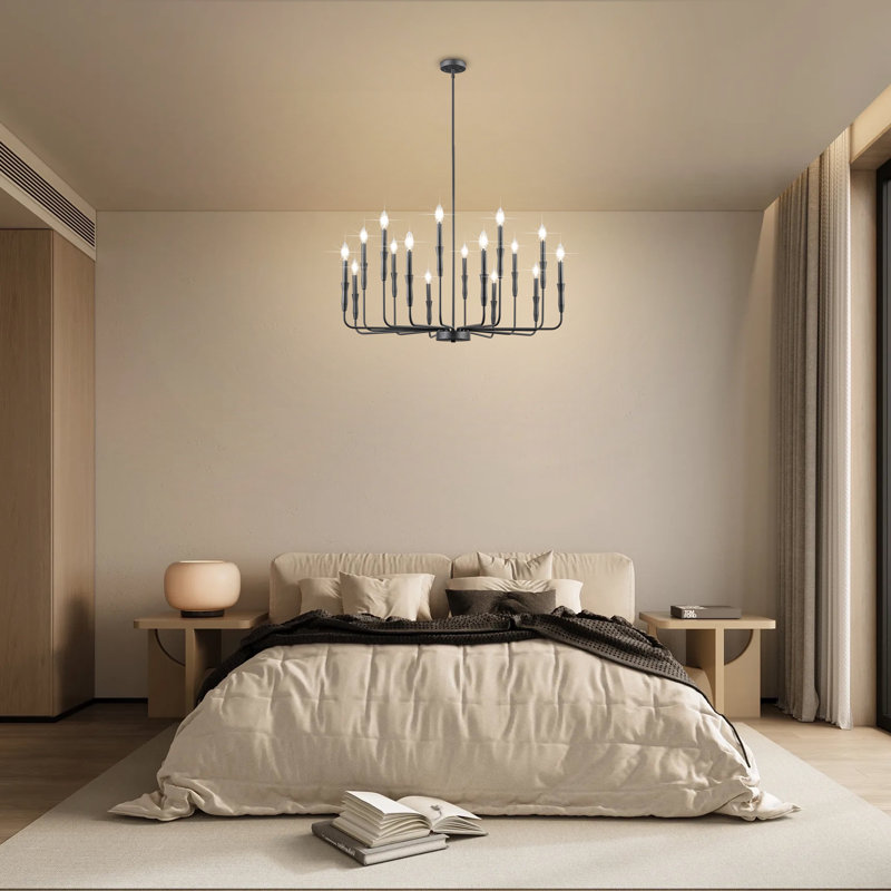 Alyzon  Dimmable Classic / Traditional Chandelier Farmhouse Chandelier for Dining Room, 16.54" H x 41.73" W x 16.54" D, 16