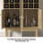 Akseli 43.3" Bar Cabinet, Rattan Sideboard Buffet Liquor Cabinet with Wine Racks  for Home