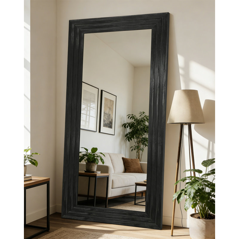 Full Body Mirror, Bracket Floor Mirror, Oversized Vertical Mirror, Large Wall Mounted Mirror, Wall Mounted Mirror, Rectangular Retro Style