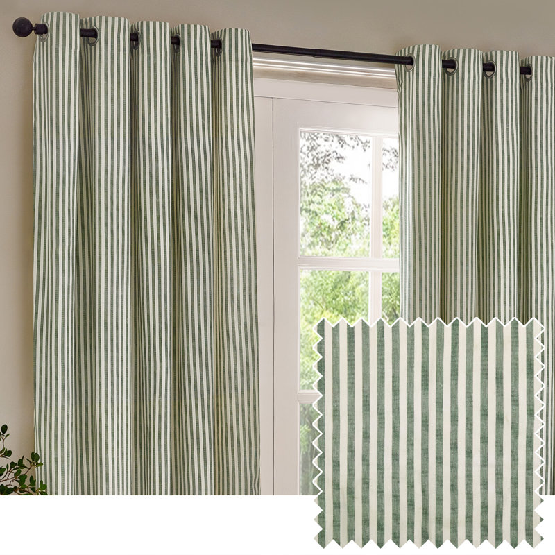 Hebden 100% Cotton Blackout Curtain Panel Pair, 229cm Width x 137cm Drop, Green
