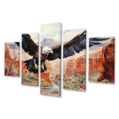 Western Canyon Eagle Echoes III - Western Canvas Print - 5 Panels