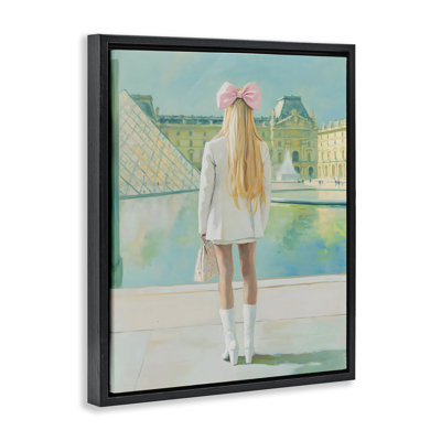 Girl In Paris Observing Floating Frame, design by The Prints Vibe