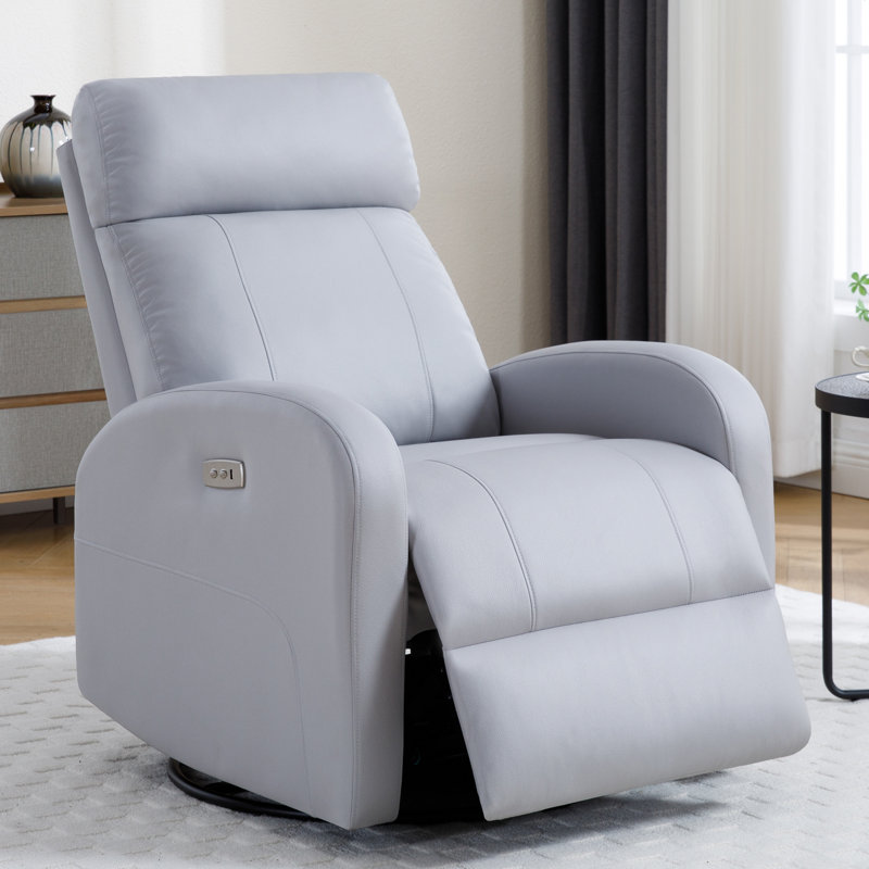Agatho 30.3''Power Swivel Rocker Recliner Chair, Gray