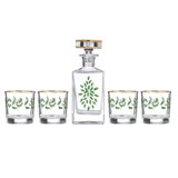 Holiday 5-Piece Decanter & Whiskey Glass Set