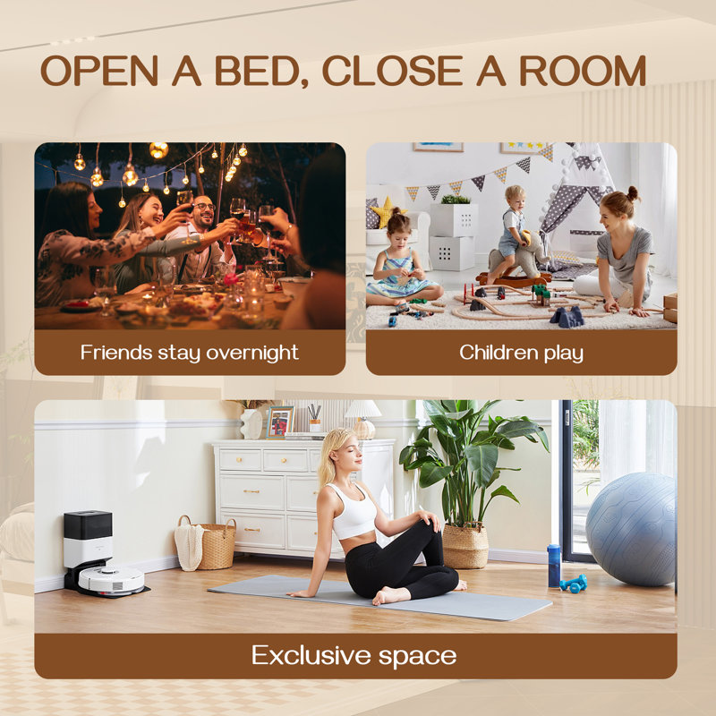 Modern Full Murphy Bed Cabinet,Foldable Hidden Wall Bed with Space-Saving Design,Wood Platform Bed for Guest Room & Home Office,White