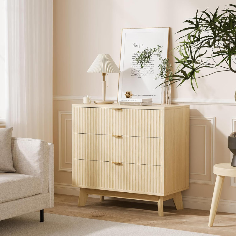 80cm W 3 - Drawer Chest of Drawers, Natural