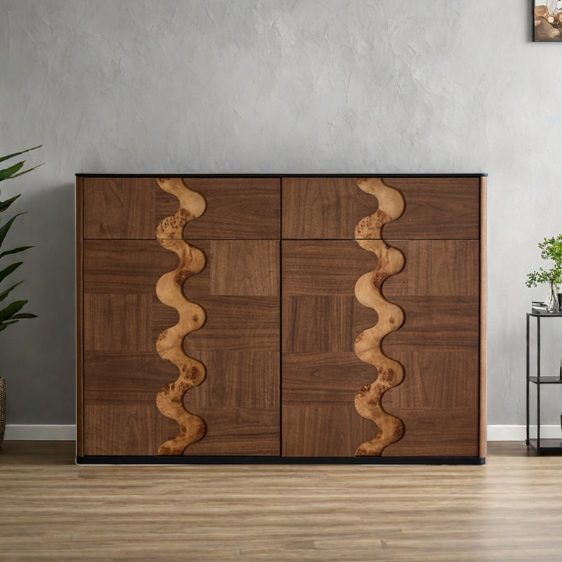 Wooden sofa side cabinet multi-functional accent, 33.46" H x 47.24" W x 13.78" D