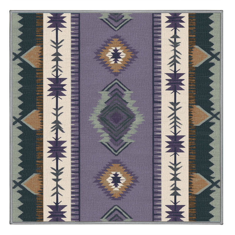  Tapis lavable du sud-ouest lavande Desert, Carré 3 pi