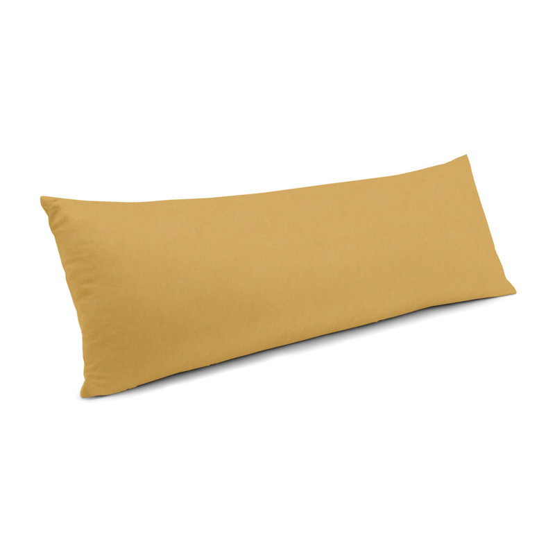 Housse et insert de coussin en velours ClassicVelvet, H 12 po x l 24 po, Brun doré, Mélange de duvet