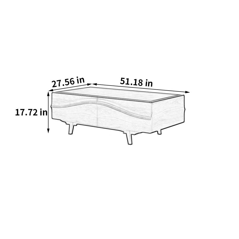 Table basse de style rétro avec rangement minimaliste