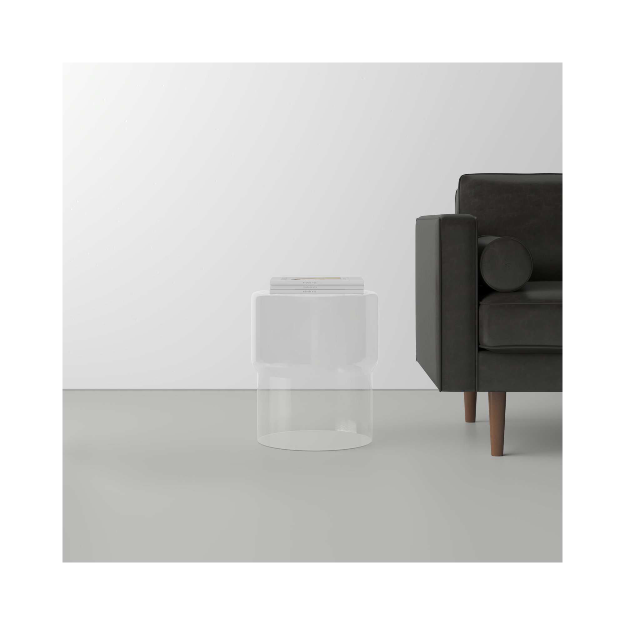 Mayah Glass End Table, Clear
