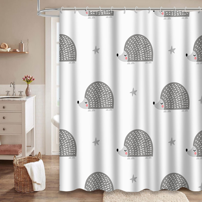 Mignon rideau de douche avec 12 crochets, L 72 po x l 84 po