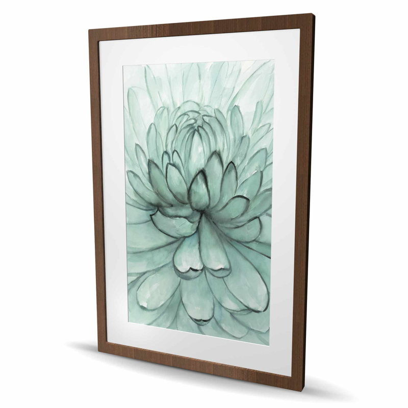 Fleur turquoise - reproduction encadrée pour la décoration de chambre à coucher, H 36 po x l 24 po, Brun