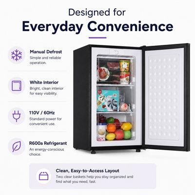 Rolipo 2.8 Cu. Ft. Compact Upright Freezer — FIN-0018060 | Fridge.com