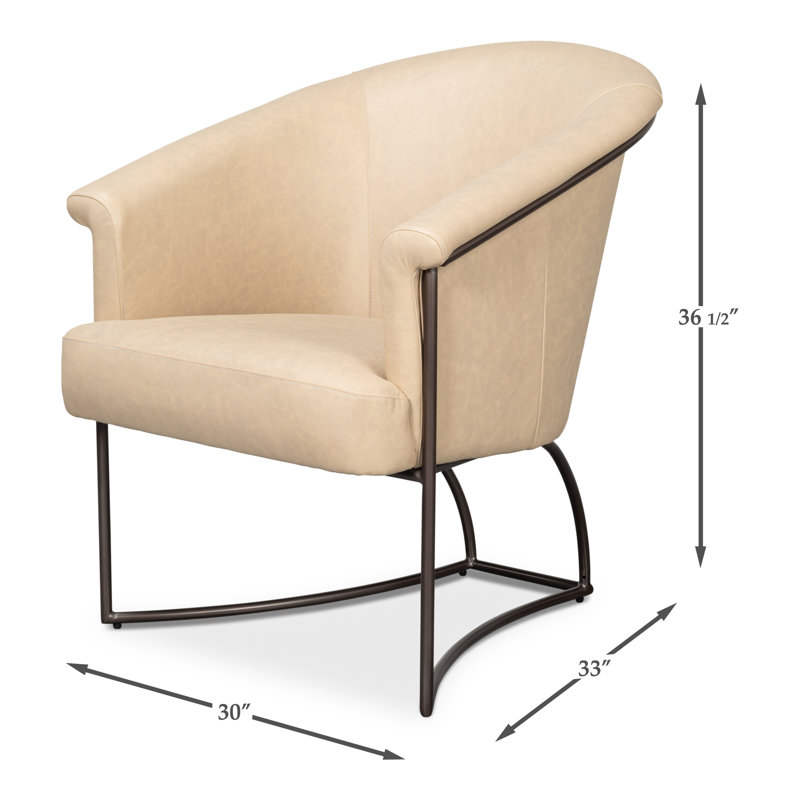 Nagel Armchair, White Genuine Leather