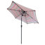 Parasols rayés rouges robustes avec cadre solaire en acier à DEL pour l'extérieur