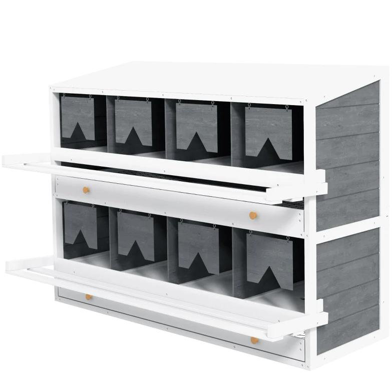 Boîte de nidification pour poulets, 8 boîtes de rangement en bois pour poulailler