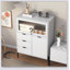 Buffet avec 3 tiroirs, 1 porte et 1 armoire vitrée avec rangement