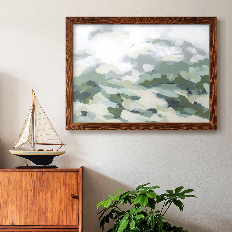Verdant Hillside I, reproduction d'art sur toile, Cadre érable, H 14 po x l 20 po x P 1,5 po