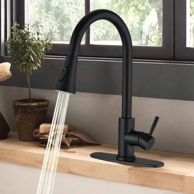 NOVEL Pull Out Kitchen Faucet, Matte Black