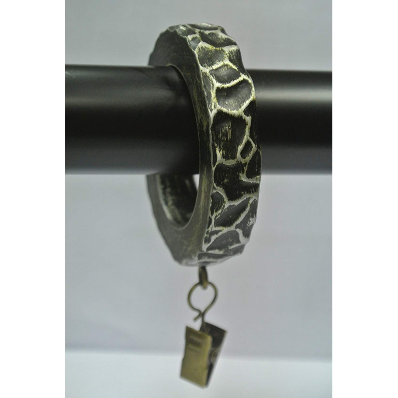 Quam Polyresin Curtain Rings, Antique Silver