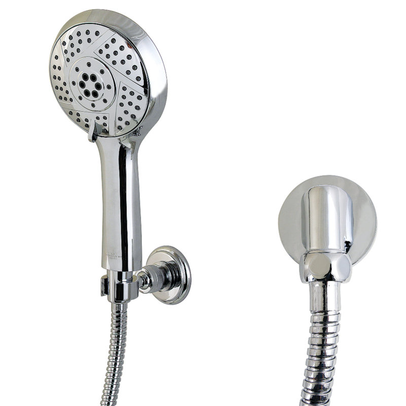 Ensemble de douche à main multifonction en laiton Kingston Vilbosch, Chrome poli