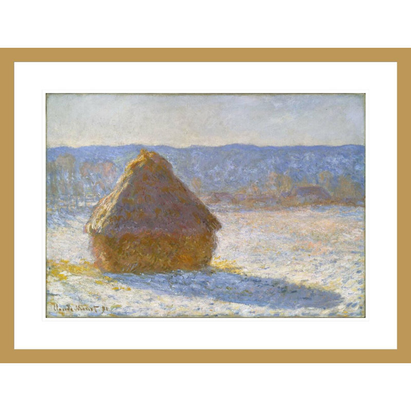 Grainstack (effet de neige) par Claude Monet, impression giclée sur cadre, H 22,66 po x l 29,5 po