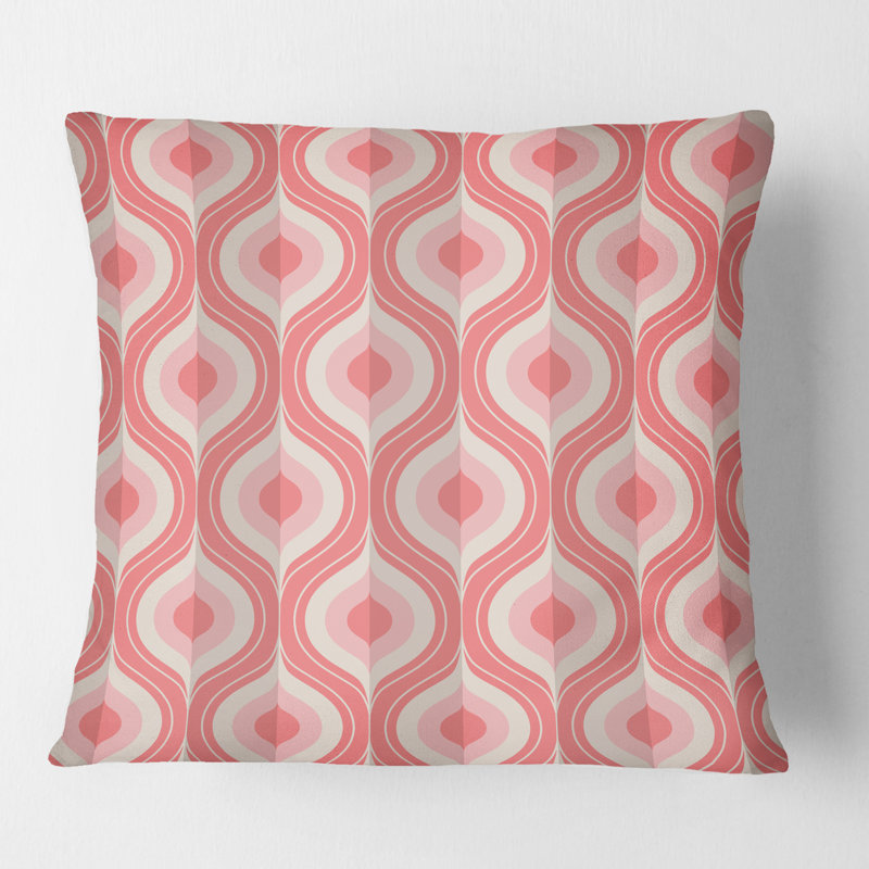Coussin décoratif rétro Mid-Century, 18 po x 18 po