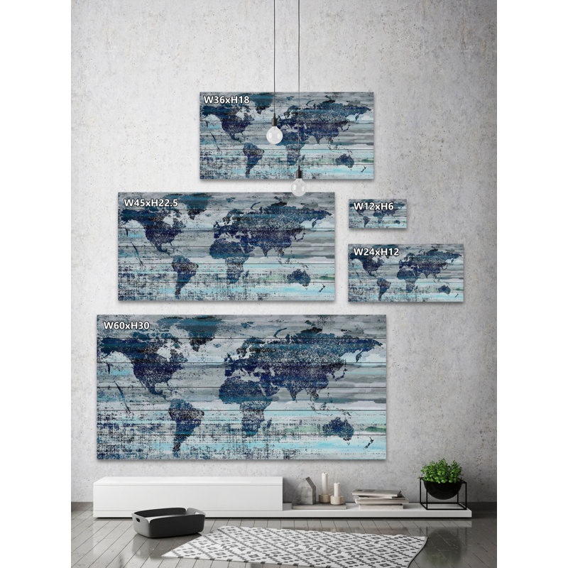 " Indigo Countries " by Parvez Taj, 30" H x 60" W