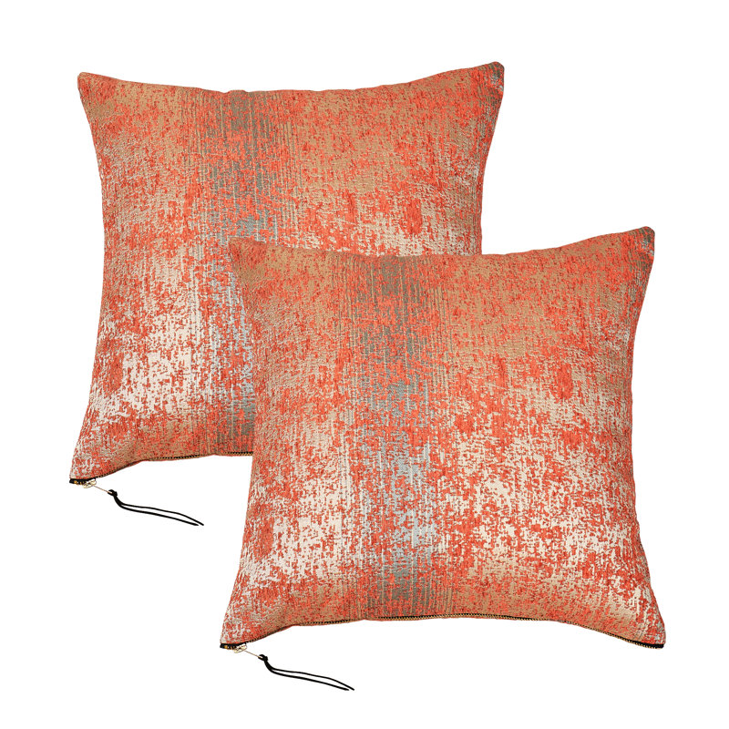 Housse de coussin 26 po Jacquard Chenille, Orange