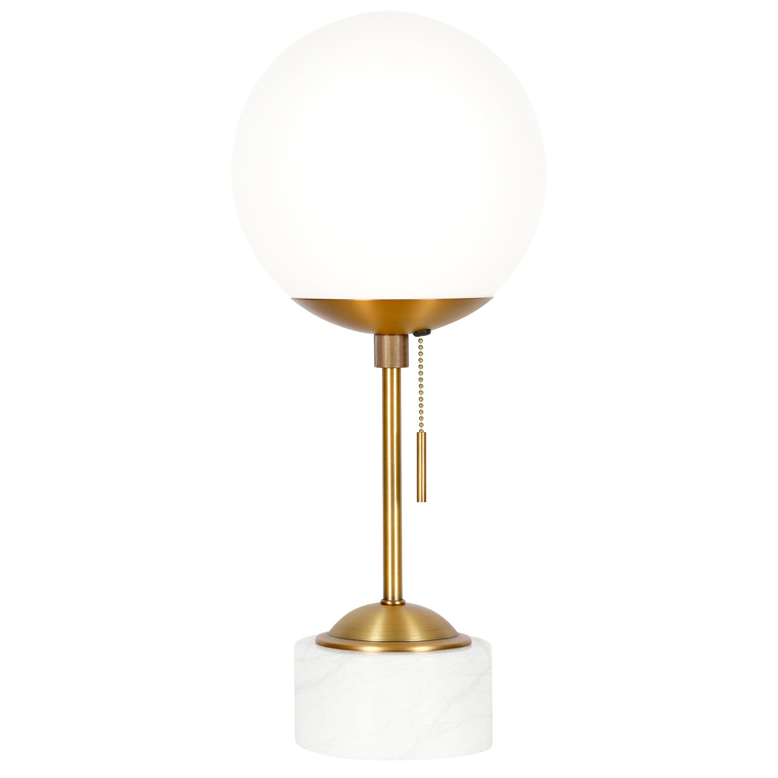 Tariq Marble Table Lamp, White Brass