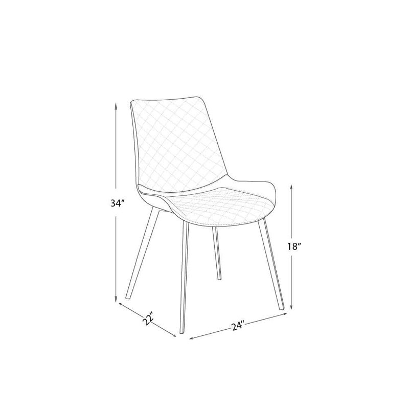 Albieri 18.5'' H Upholstered Side Chair, Navy/Brown