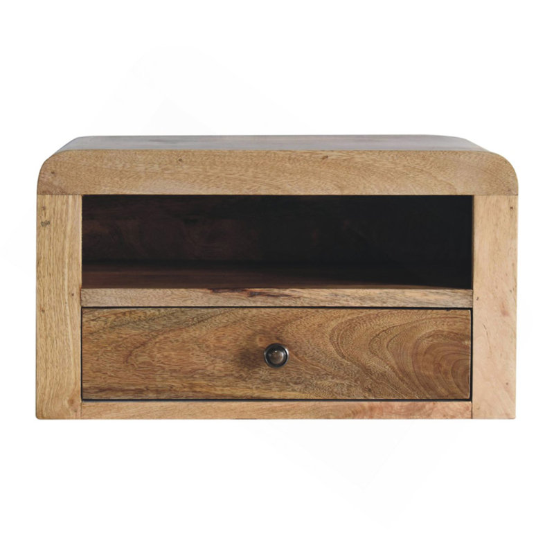 Chunky Oak-Ish Floating Bedside, Oak