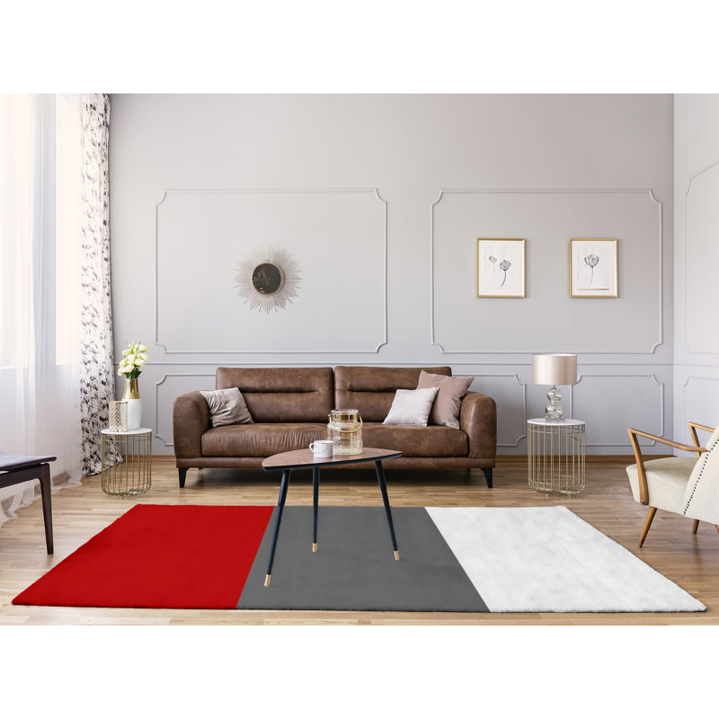 Tapis rouge/gris, Rectangle 9 pi x 12 pi
