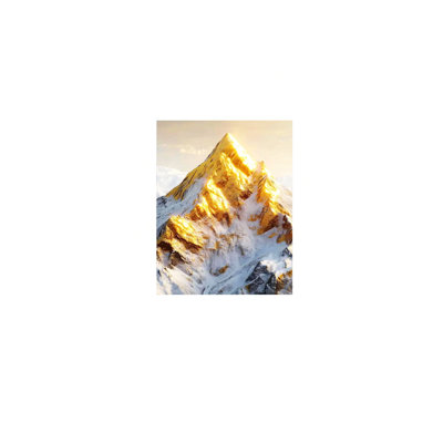 Gold White Mountain Peak Unframed Canvas Wall Art  24" X 36"