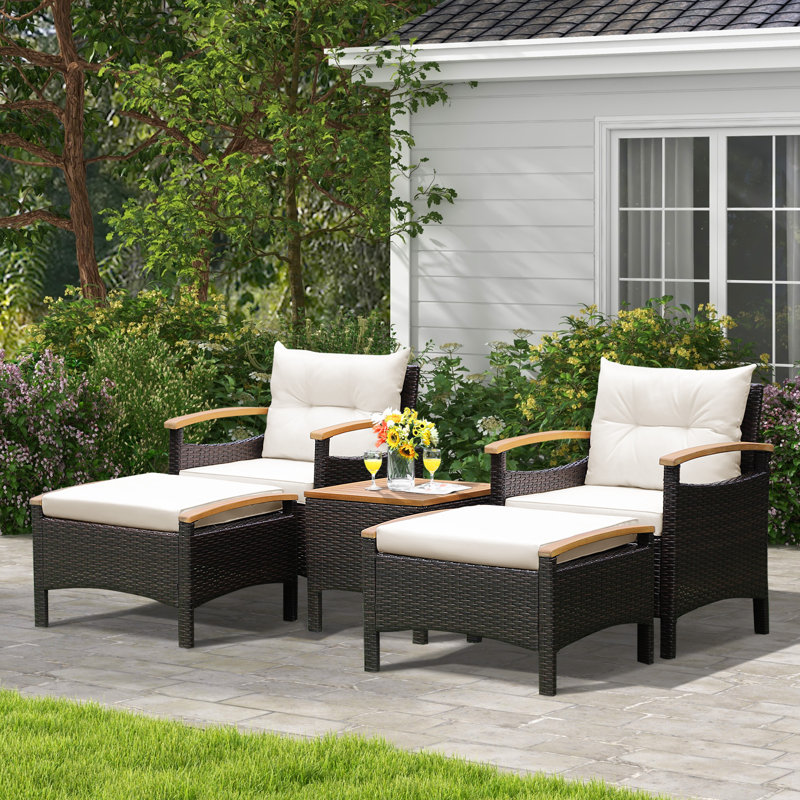 Joncarlos Acacia 4 - Person Patio Conversation Set with Cushions