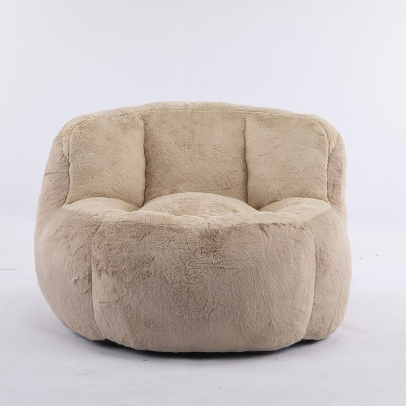 Oversized Bean Bag Chairs, Khaki Faux Fur
