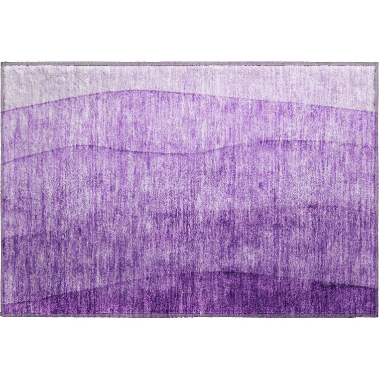 Premium Machine Washable Prisco Purple Rug