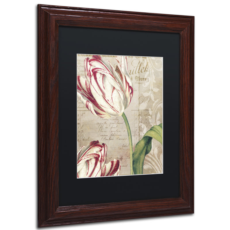 «Jadaya Tulips» par Color Bakery, impression encadrée, Noir, H 20 po x l 16 po x P 0,5 po, Encadrement brun