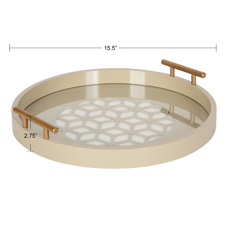 Plateau de table basse Magalia, Doré, Beige