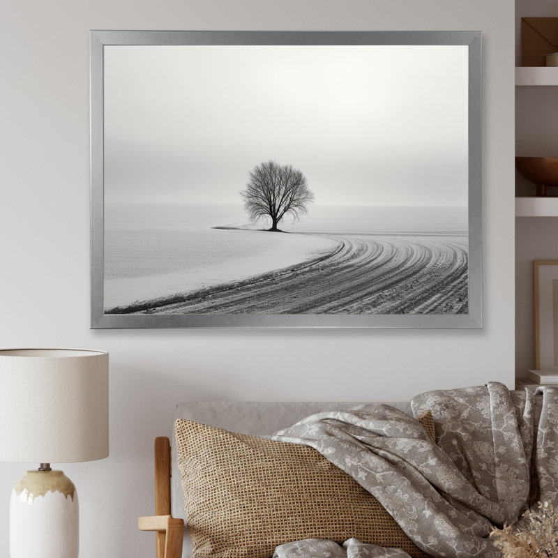 Paysage d'hiver photo II, H 30 po x l 40 po x P 1,5 po, Cadre simple argenté