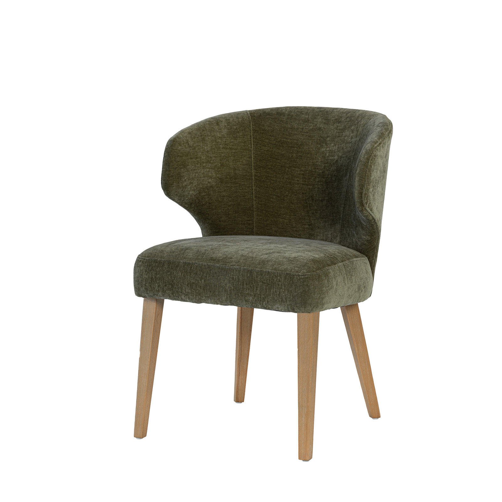 Golino 20'' H Fabric Upholstered Dining Chair, Brown, Green
