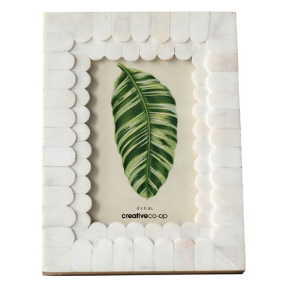 Langham White Bone Embossed Picture Frame