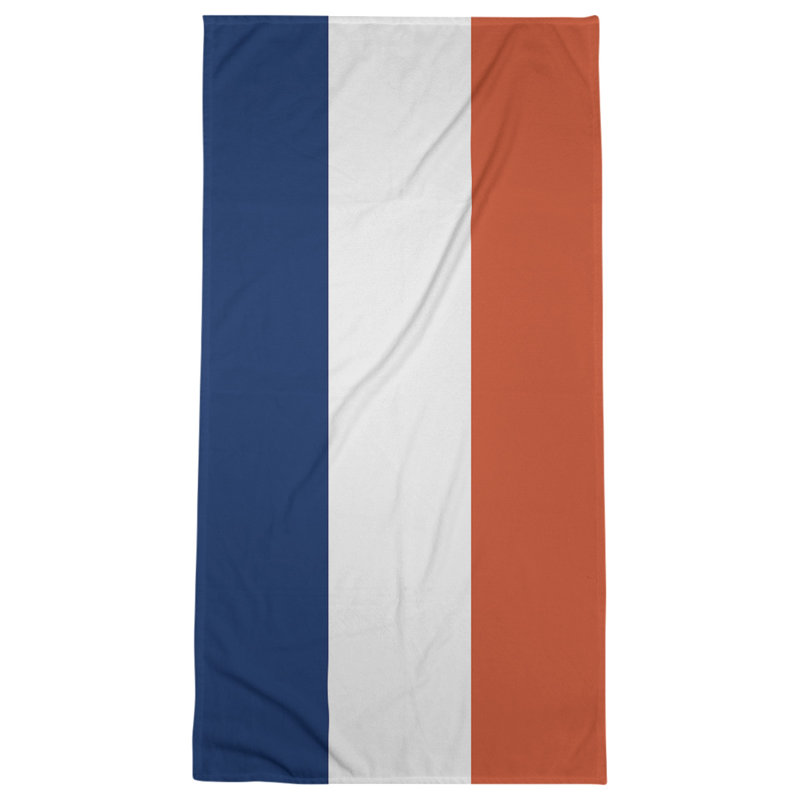 Edmonton Lightweight Bath Towel, Orange/White/Navy Blue, Poly/Cotton